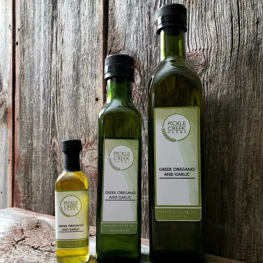 Greek Oregano and Garlic Infused Olive Oil