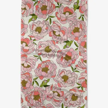 Geometry Tea Towel-Peony Paradise