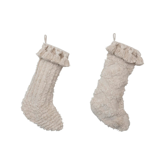 Cream Tassel Stocking