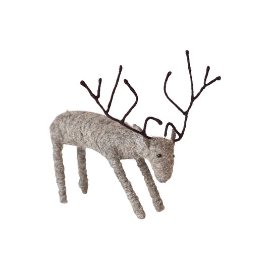 Handmade Wool Felt Reindeer-9.5” Tall