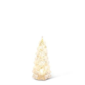 Mercury Glass Glittered LED Tree