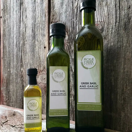 Pickle Creek Farms Greek Basil & Garlic Infused Olive Oil