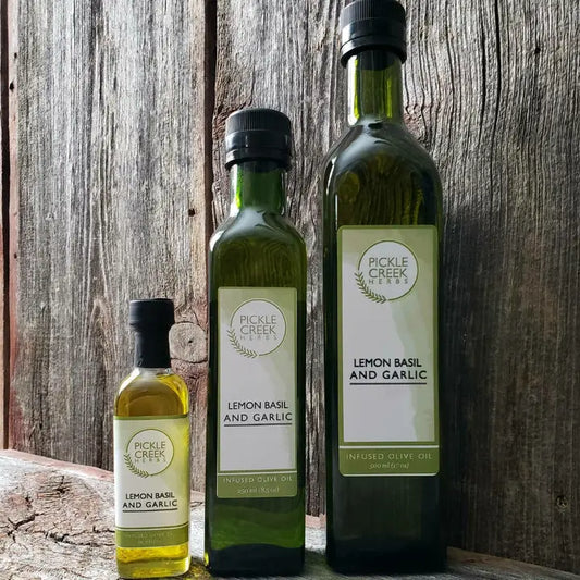 Pickle Creek Herbs Lemon Basil & Garlic Infused Olive Oil