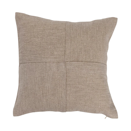 16" Woven Linen Blend Pieced Pillow